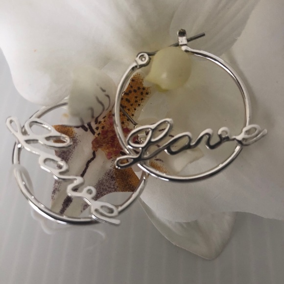 Women’s Hoop Love Earrings - Picture 6 of 6